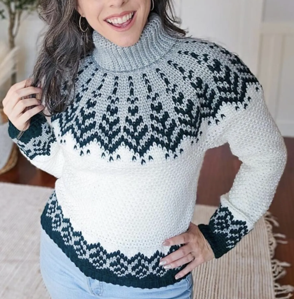 Fair Isle Crochet Christmas Sweater